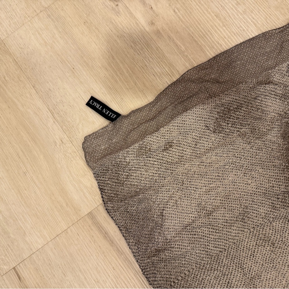 Vintage Ellen Tracy Brown Rectangular Wrap Scarf … - image 3